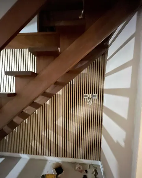 Worked 8-5:30 then 6-9! Some oak wall panelling done! Happy result!