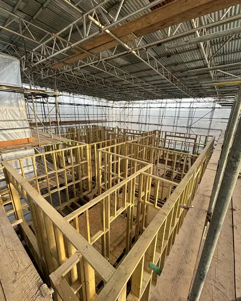 End of week 3 joists done,external walls done, internal walls done #carpentry #c