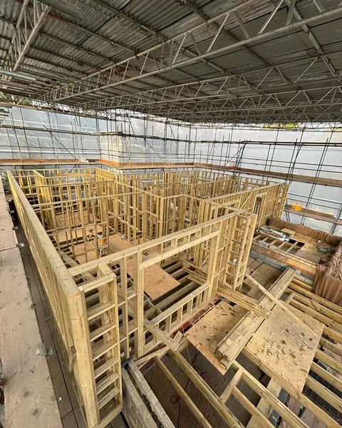 End of week 3 joists done,external walls done, internal walls done #carpentry #c